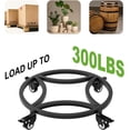 thumbnail image 5 of 2 Pack Dia.18.1" x 3.5" H Round Plant Caddy with Wheels, Fully Assembled, Heavy Duty Construction, 300 Lbs Capacity, Load-Bearing Wheels with Brakes, No Installation Required, 5 of 9