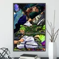 thumbnail image 3 of Póster autoadhesivo de One Piece Zoro Luffy, papel tapiz de dibujos animados para decoración del hogar, pintura impresa, arte de pared de anime, clásico, sangre caliente, 3 of 5