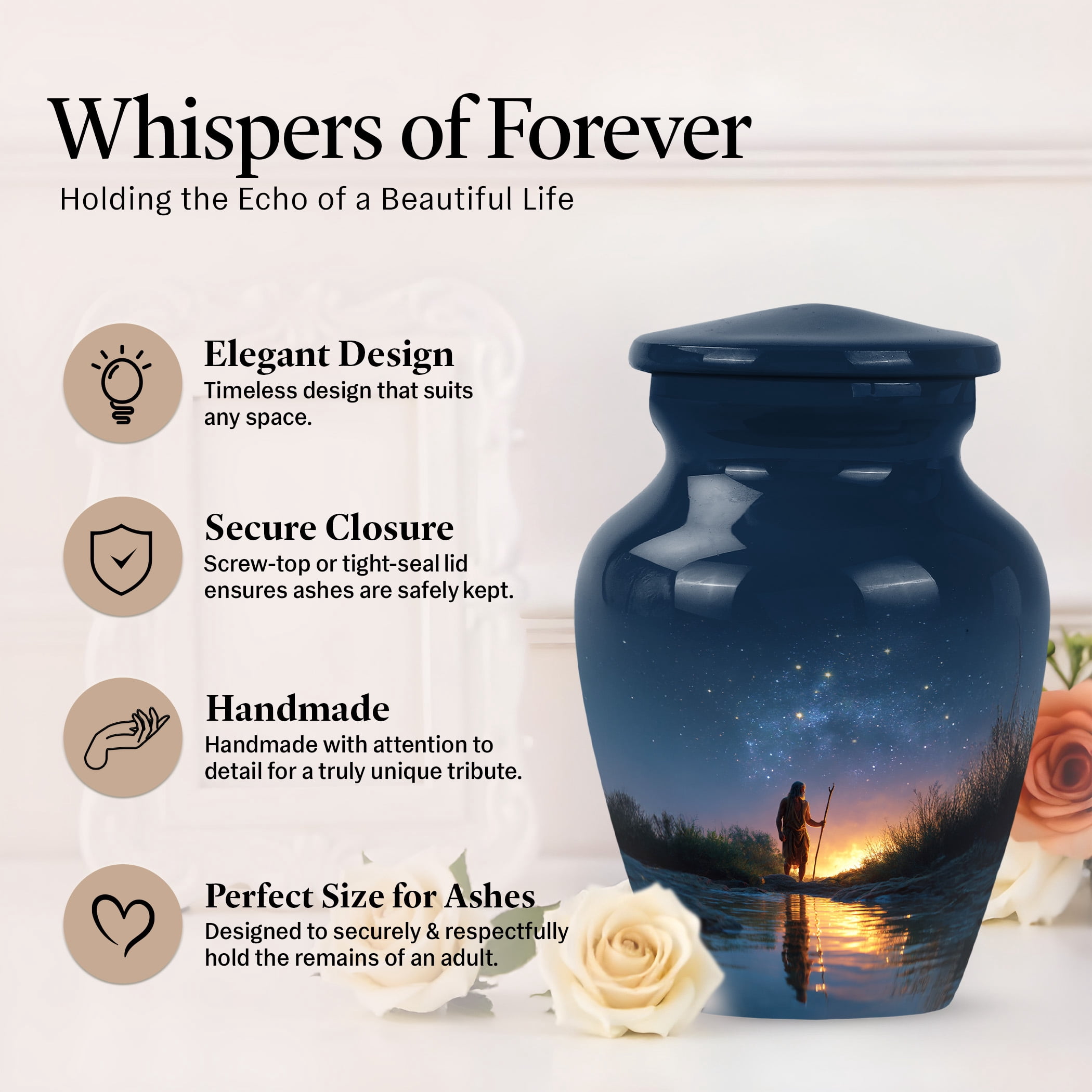JAGSHASHI Fishing Mini Keepsake Sharing Urns – Fisherman Small Cremation Urn For Ashes Adult Male or Pet Ashes – Funeral Token Urn with Velvet Box – Memorial Tribute for Families (Blue 3 Inch)