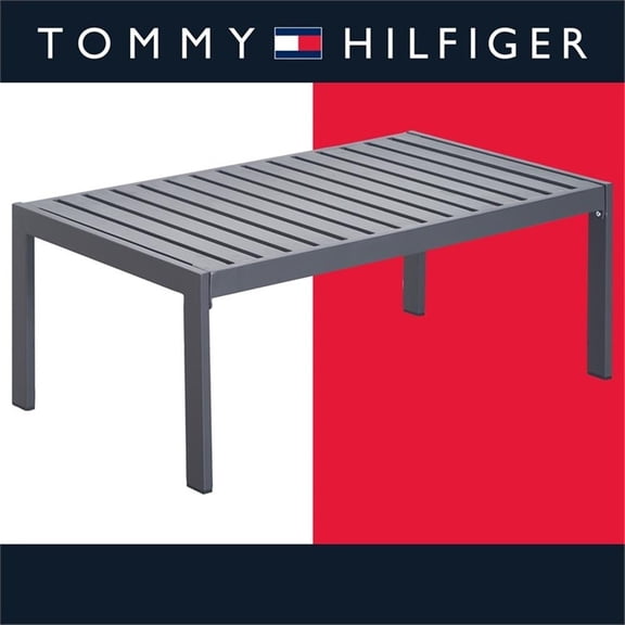 Tommy Hilfiger Monterey Outdoor Coffee Table in Gray Gunmetal