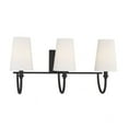 thumbnail image 5 of Modern 3-Light Bath Bar Vanity Light with Cone Shaped Fabric Shade 24 inches W X 12 inches H-Matte Black Finish Bailey Street Home 159-Bel-4167323, 5 of 5