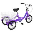 thumbnail image 4 of Lilypelle Tricycles 1 Speed 14/16 Inch Three Wheel Bike Cruiser Trike with Low-Step Through Frame/Large Basket/Backrest Saddle for Boy and Girl, 4 of 8