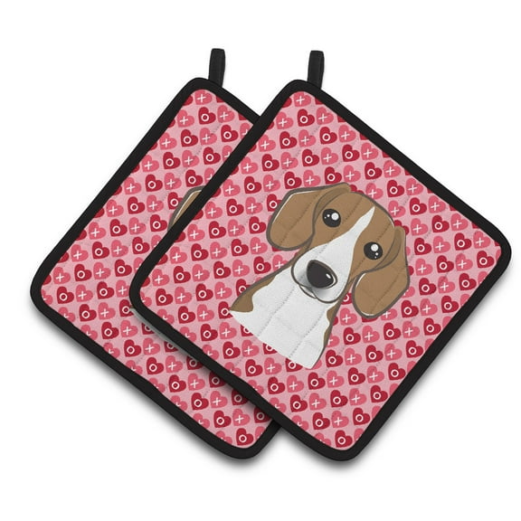Caroline's Treasures Beagle Hearts Pair of Pot Holders