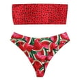 thumbnail image 1 of Gibobby Conjunto de Bañador Sexy Bikini traje de baño dos tubos traje de baño hasta piezas ropa de playa push-up mujer estampado traje de baño Tankinis c(Rojo,G), 1 of 5