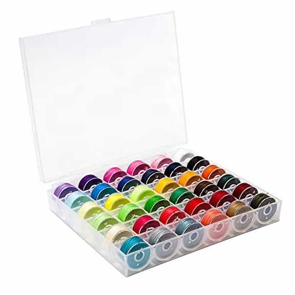 36Pcs Bobbins and Sewing Threads with Bobbin Case for Multiple Sewing Machine,Pre-Wound Bobbins Set for Bro-Ther/Baby-Lock/Jano-me/El-na/Sin-ger,Standard Size and Assorted Colors