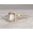 thumbnail image 4 of Best 1.25 Ct Moissanite and Diamond Ring with Emerald cut in Rose Gold, 4 of 5