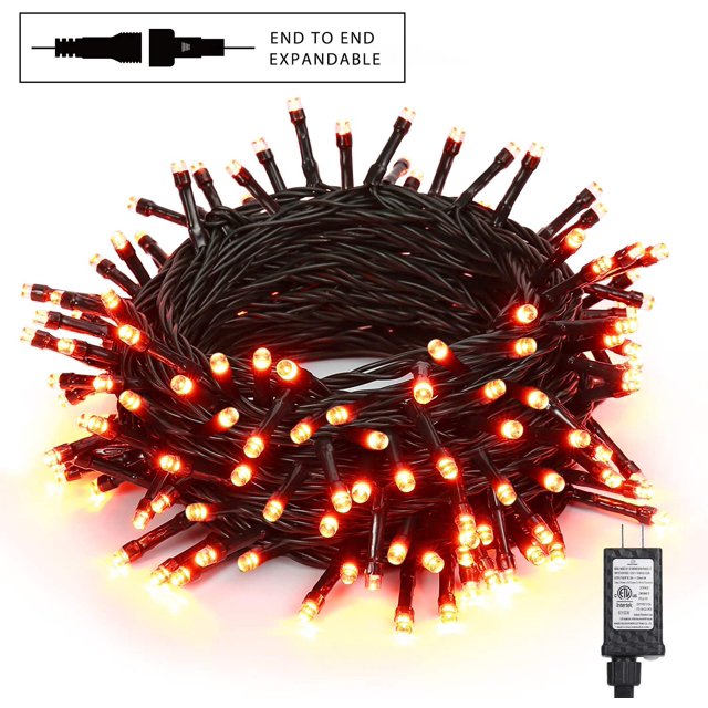 Halloween Lights, 240 LED 78.74ft Orange Lights, Outdoor Halloween Mini Lights Connectable, 8 Modes Plug-in LED String Lights Waterproof with Timer for Outside Xmas Tree Decoration