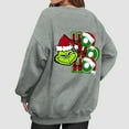 thumbnail image 4 of Vintage Christmas Sweatshirt Santa Claus Graphic Crewneck Oversized Xmas Holiday Pullover Gray XXL, 4 of 5