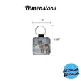 thumbnail image 5 of Wolf In Snow Scene Stunning Faux Leather Square Keychain, 5 of 7