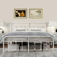 thumbnail image 3 of VECELO King Size Metal Bed Frame with Headboard and Footboard, White, 3 of 9