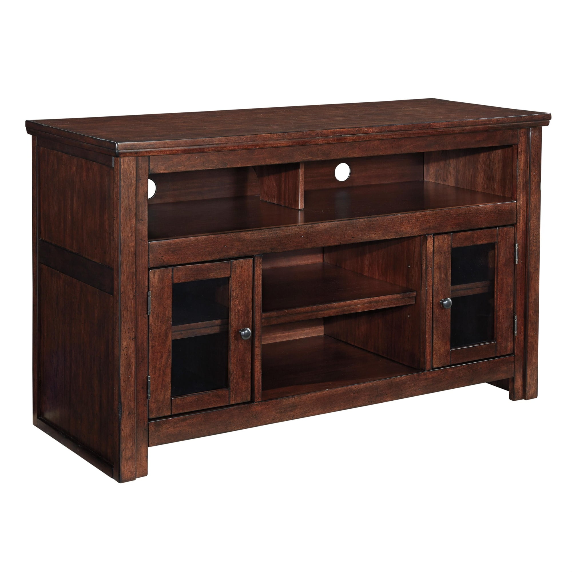 2 Door Wooden TV Stand with 2 and Adjustable Shelf, Medium