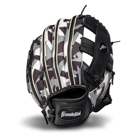 Franklin Sports RTP Youth Teeball Glove, 9.5 in, Black/White, Right Hand Throw
