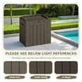thumbnail image 3 of SONGMY 31 Gallon Resin Deck Box Waterproof Indoor Outdoor Storage Boxes for Patio Furniture Cushions and Garden Tools (Brown, 31gallon-2 Packs), 3 of 7