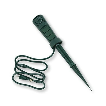 Outdoor Timer With Stake Pole Photocell Light Sensor Weatherproof Outdoor Timer With Stake Pole Photocell Light Sensor Weatherproof รข Green