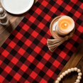 thumbnail image 4 of Table Runners 70 Inches Long, Black Red Plaid Cotton Linen Kitchen Dining Coffee Table Runner for Party Home Decor, Vintage Rustic Buffalo Checked Gingham Tabletop Dresser Scarves Runner 13x70 Inch, 4 of 9
