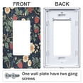 thumbnail image 3 of Yayeee Rocker Switch Wall Plate 2-Gang 4.7"x4.6" Home Decorative Outlet Cover, Floral Raspberry Pattern, 3 of 6