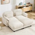 thumbnail image 2 of Aoowow 72.4'' 2 Seater Cloud Sofa, U-Shaped Chenille Modular Couch with Deep Seat, Soft Loveseat for Living Room, Apartment, Beige, 2 of 11