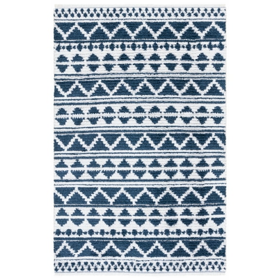 SAFAVIEH Augustine Kalina Geometric Area Rug, Navy/Ivory, 6'4" x 6'4" Square