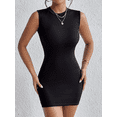 thumbnail image 4 of Simple Bodycon Dress, Sexy Sleeveless Crew Neck Mini Dress, Women's, 4 of 10