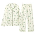 thumbnail image 4 of CQXIDFH Pajamas for Women Patterned Long Sleeve Pajama Set Button Down with Pockets Comfy Fall Sleepwear 2 Piece Pjs Casual Lounge Home Wear, 4 of 4