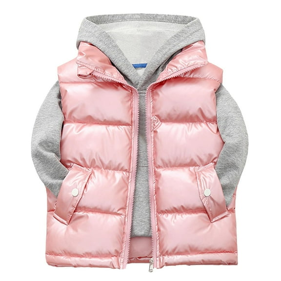 Teen Kids Unisex Puffer Vest Quilted Zipper Down Padded Sleeveless 𝗪aterproof Jacket Winter Warm Waistcoat