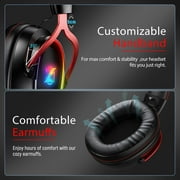 Ozeino Wireless Gaming Headset, 7.1 Surround Sound, 2.4GHz Wireless Gaming Headphones with Detachable Noise-Canceling Mic for PS5, PS4, PC, Laptop