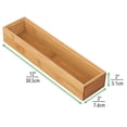thumbnail image 4 of mDesign Stackable 12" Long Wooden Bamboo Drawer Organizer - 2 Pack, Natural Wood, 4 of 9