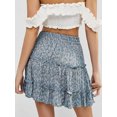 thumbnail image 3 of jinghuiyue Womens Ruffle Mini Skirt High Waisted Floral Print A-Line Casual Flowy Tiered Summer Skirts XL, 3 of 6