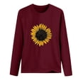 thumbnail image 3 of Women's O Neck Sunflower Print Long Sleeve Sweatshirt, 3 of 3