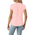 thumbnail image 7 of VDJ Women Blouses Summer Short Sleeve Button V Neck Trendy Shirts Casual Dressy Tops for Ladies, 7 of 7