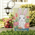 thumbnail image 3 of Happy Easter Day Garden Flag Linen Outdoor Flag Rabbit Farmhouse Spring Floral Yard Flags Double Sided House Flag for Home,indoor ,12.5''×18''in., 3 of 4
