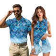 thumbnail image 2 of KUIFORTI Mermaid Scale Matching Golf Shirts for Couple 4-Way Stretch Matching Couple Sport Shirts Woman Golf Tennis Dress with Pocket Built in Shorts for Golf,Tennis,Hiking,Running,Gym, 2 of 7