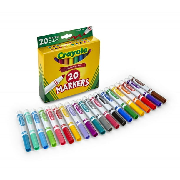 Crayola 20 Count Broad Line Classic Markers Perfect for Back To School