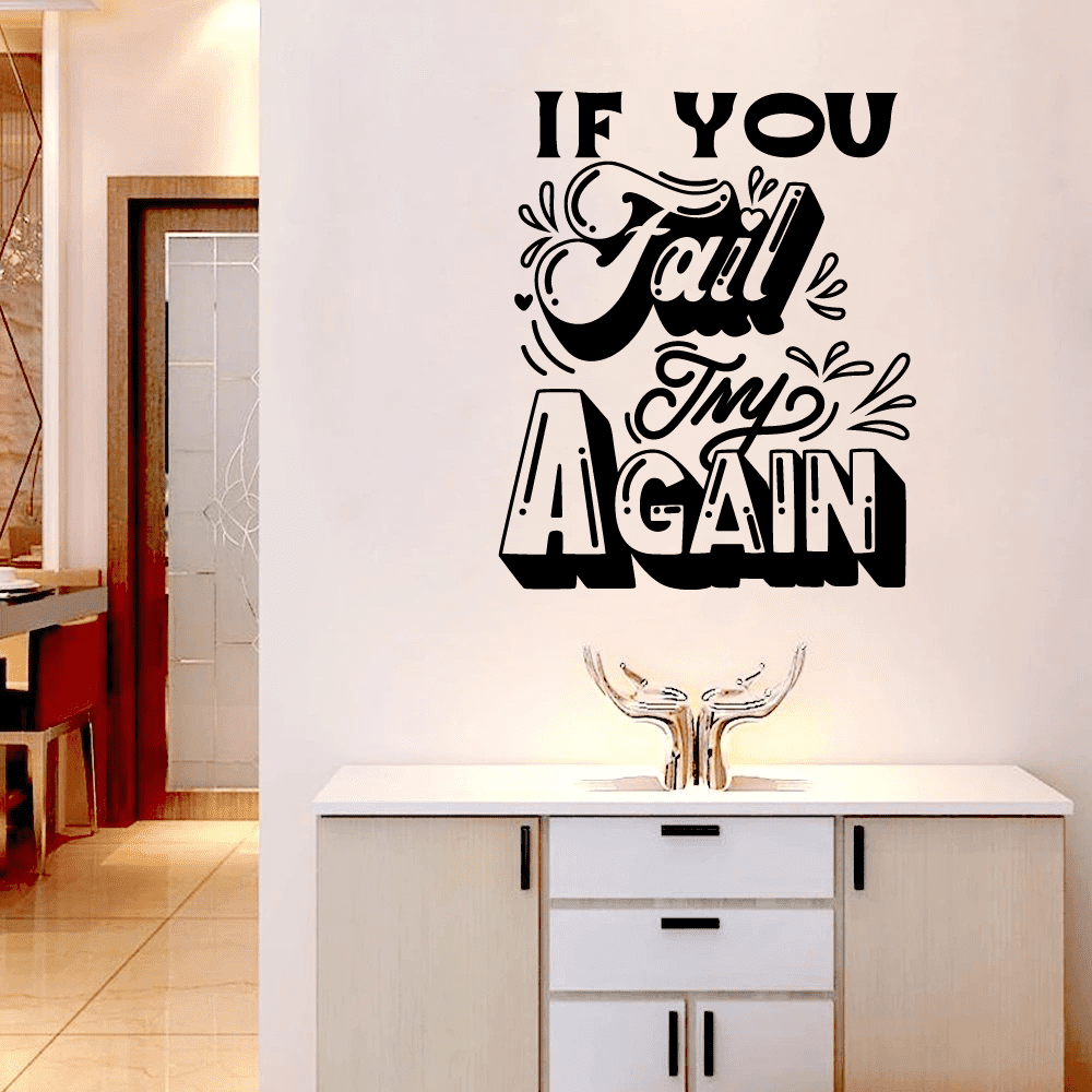 Try Again Quote Classroom Wall Decals Stickers Education Educational