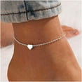 thumbnail image 3 of ChicSilver Anklets for Women S925 Sterling Silver Heart Pendant Ankle Chain Summer Beach Jewelry Ladies Fashion Anklet Waterproof, 3 of 9