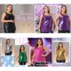 thumbnail image 4 of Agnes Orinda Blusas de Talla Grande para Mujeres, Sin Mangas, Cuello Redondo, Ropa de Fiesta y Club, Top Metálico Holográfico Brillante 3X Rosa Fucsia, 4 of 8