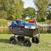 Gorilla Carts 6 cu ft Heavy Duty Poly Dump Cart with Steel Frame, Black