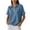 Light Blue, variant on Otntypg Women's Quarter Zip Short Sleeve Tops Lightweight Casual Waffle Knit Collared Golf Shirts Loose Fit Dressy Textured Pullover Blouse