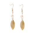 thumbnail image 1 of Pendientes largos con borlas y hojas Minnieouse para mujer con perlas de imitación color oro, 1 of 5