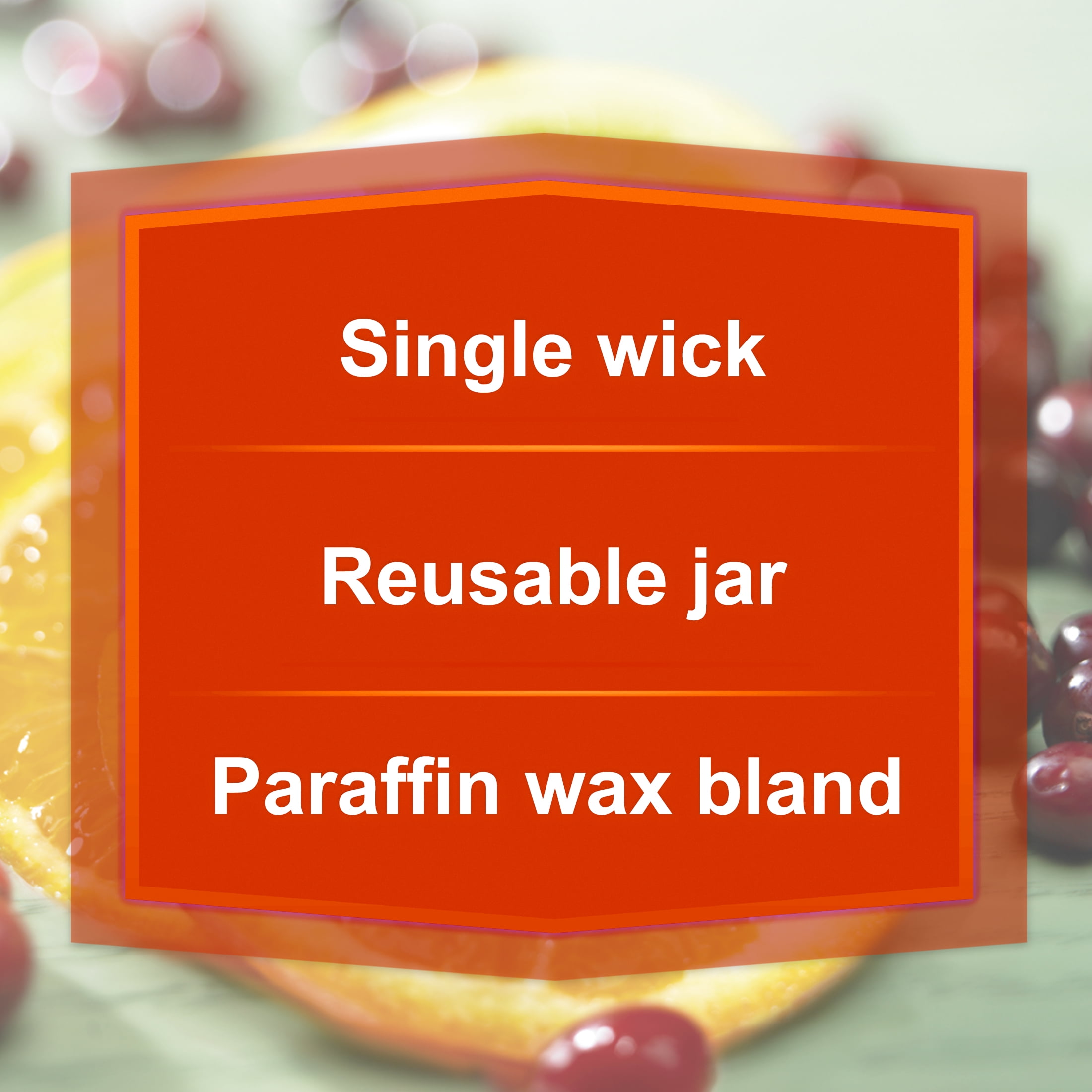 (3 pack) Mainstays Single-Wick Twist Glass Jar Scented Candle, Cranberry Mandarin, 7oz.