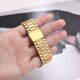 thumbnail image 2 of Vnox 18mm lujo hombres banda de reloj chapado en oro de 18 quilates pulsera de acero inoxidable eslabones de joyería, 2 of 4