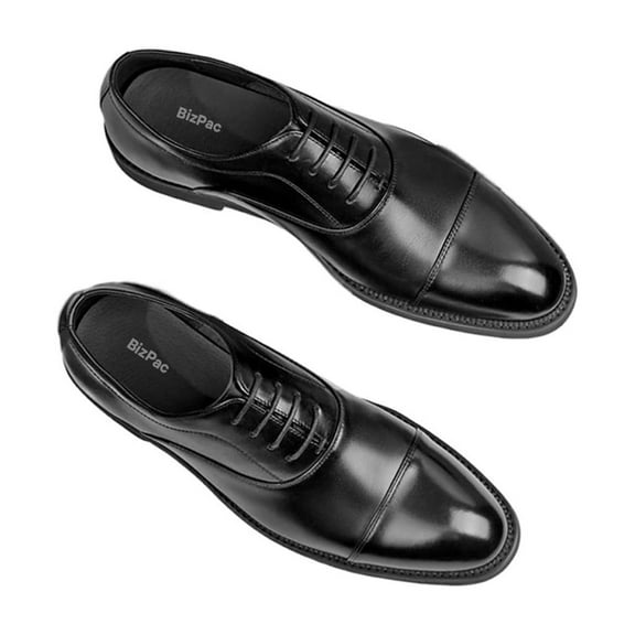 BizPac Leather shoes, Men's Leather Shoes Casual Cushioned Comfort Slip-On Shoes, Black