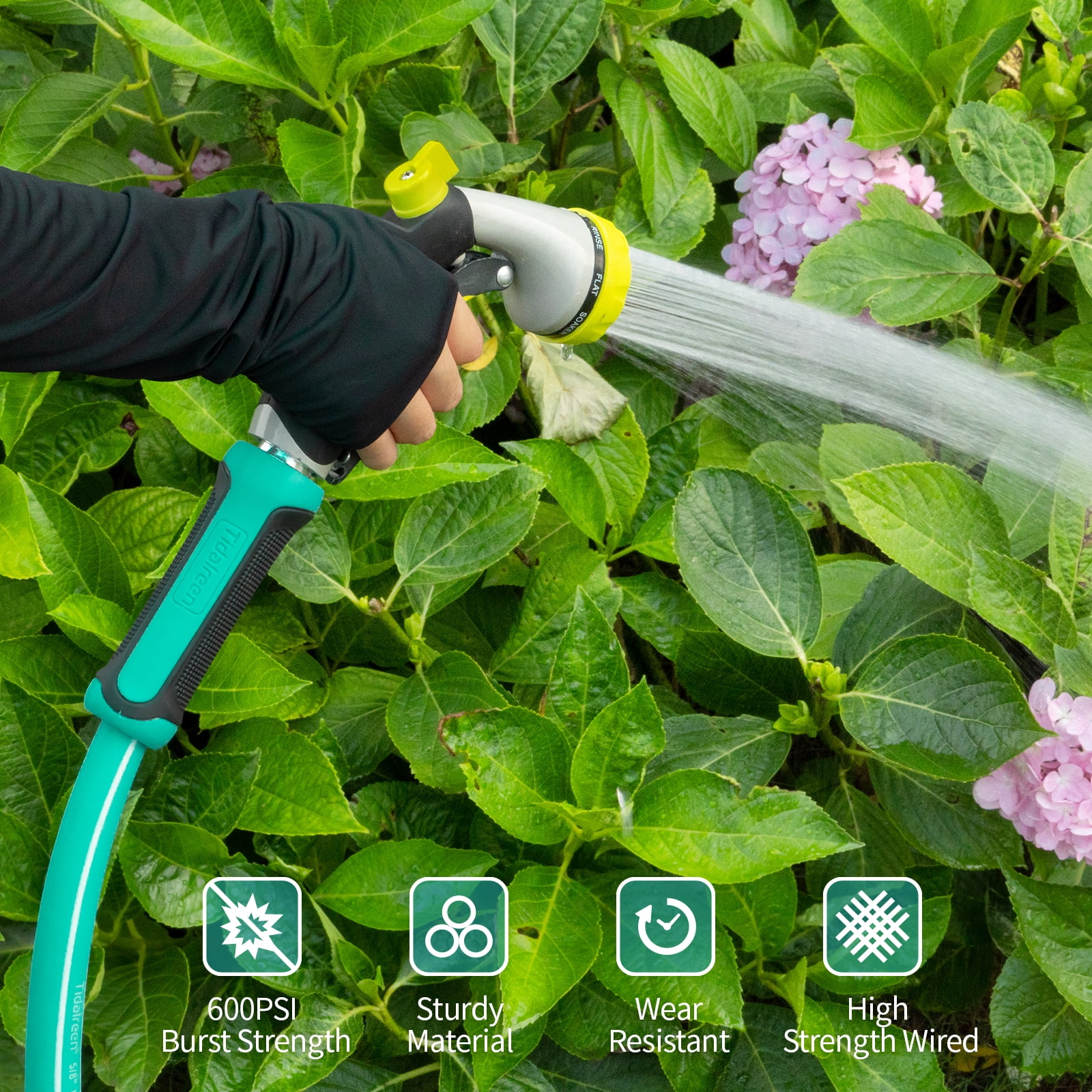 75ft X 5/8" Heavy Duty Garden Hose, 600PSI, Drinking Water Safe, No-Kink Water Hose for Outdoor, 3/4"GHT