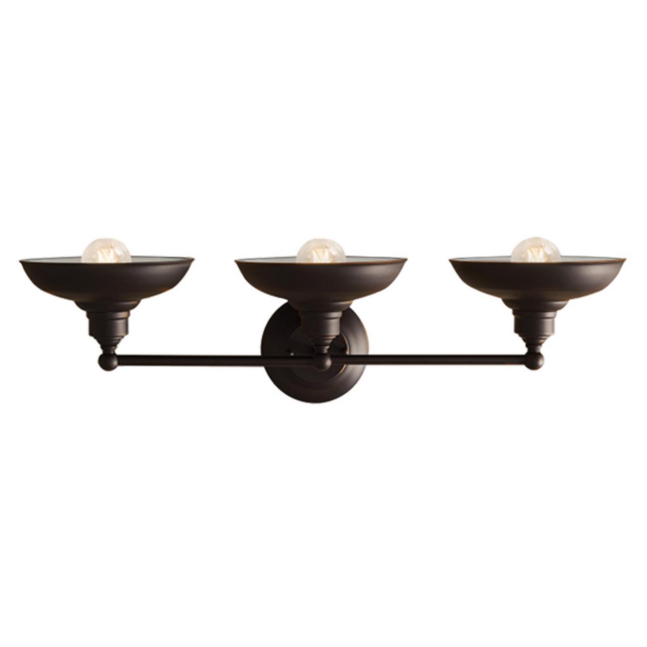 Better Homes &Gardens 28in Classic Farmhouse 3-Light Vanity Light, 60W Equiv, Triple Sconce Bronze