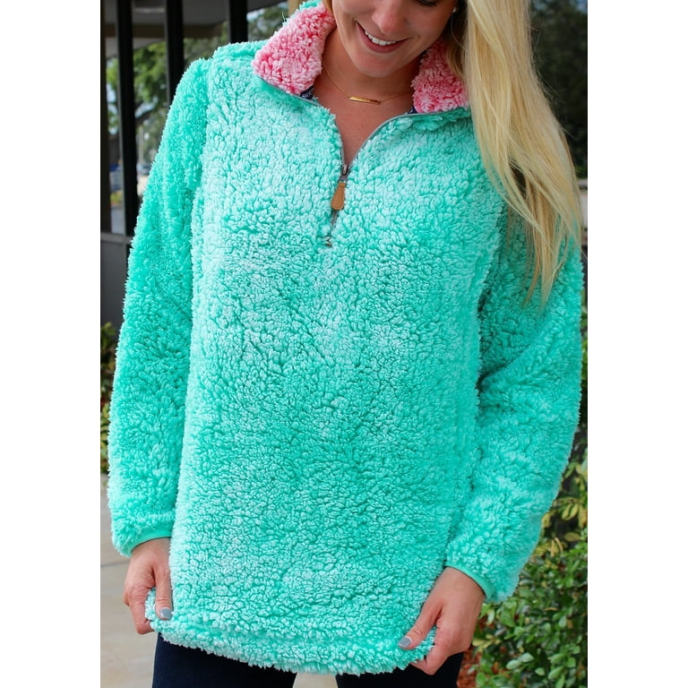 Turquoise best sale sherpa pullover