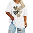 thumbnail image 3 of Otvok Women's Heart Print Day Plus Size Round Neck Short Sleeve Spring/Summer Base Layer T-Shirt, 3 of 6