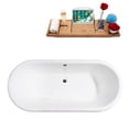 thumbnail image 7 of 69" Cast Iron R5001WH-CH Soaking Clawfoot Tub and Tray with External Drain, 7 of 7