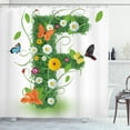 thumbnail image 1 of Ambesonne Letter F Shower Curtain, Animals and Flowers F, 69"Wx75"L, Green Multicolor, 1 of 3
