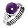 thumbnail image 1 of 925 Silver Ring For Women - Teens Violet Natural Amethyst Stone Silver Ring Size 6 February Birthstone Simple Silver Ring Size 6 Gift For Ladies On Engagement 925 Gemstone Silver Jewelry, 1 of 6