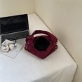 thumbnail image 3 of Retro Faux Suede Rivet Shoulder Bags Large Studded Purse Slouchy Shoulder Purse Fall Accessories (Red), 3 of 10